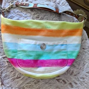 - Coach Soho Striped Hobo Handbag